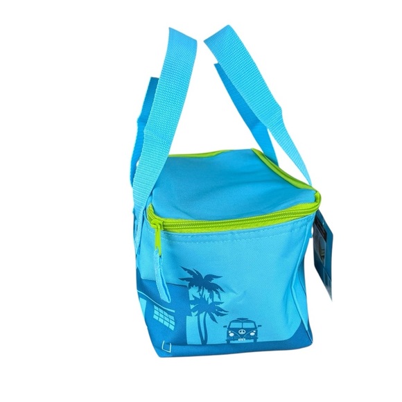 Trader Joe’s Mini Insulated Bag Blue Neon Green Brand New Release 10x6 NWT - Picture 2 of 9